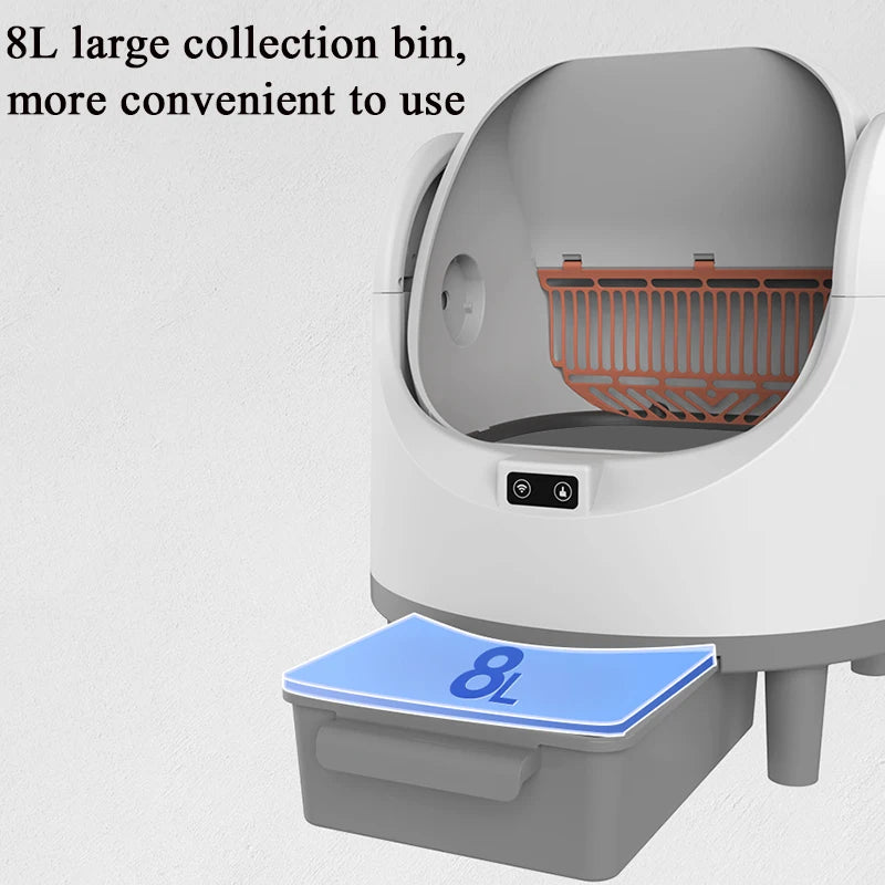 BOOTEELY Fully Automatic Cat Litter Box Oversized Anti-spatter Open Anti-odor Intelligent Electric Cleaning Cat Toilet