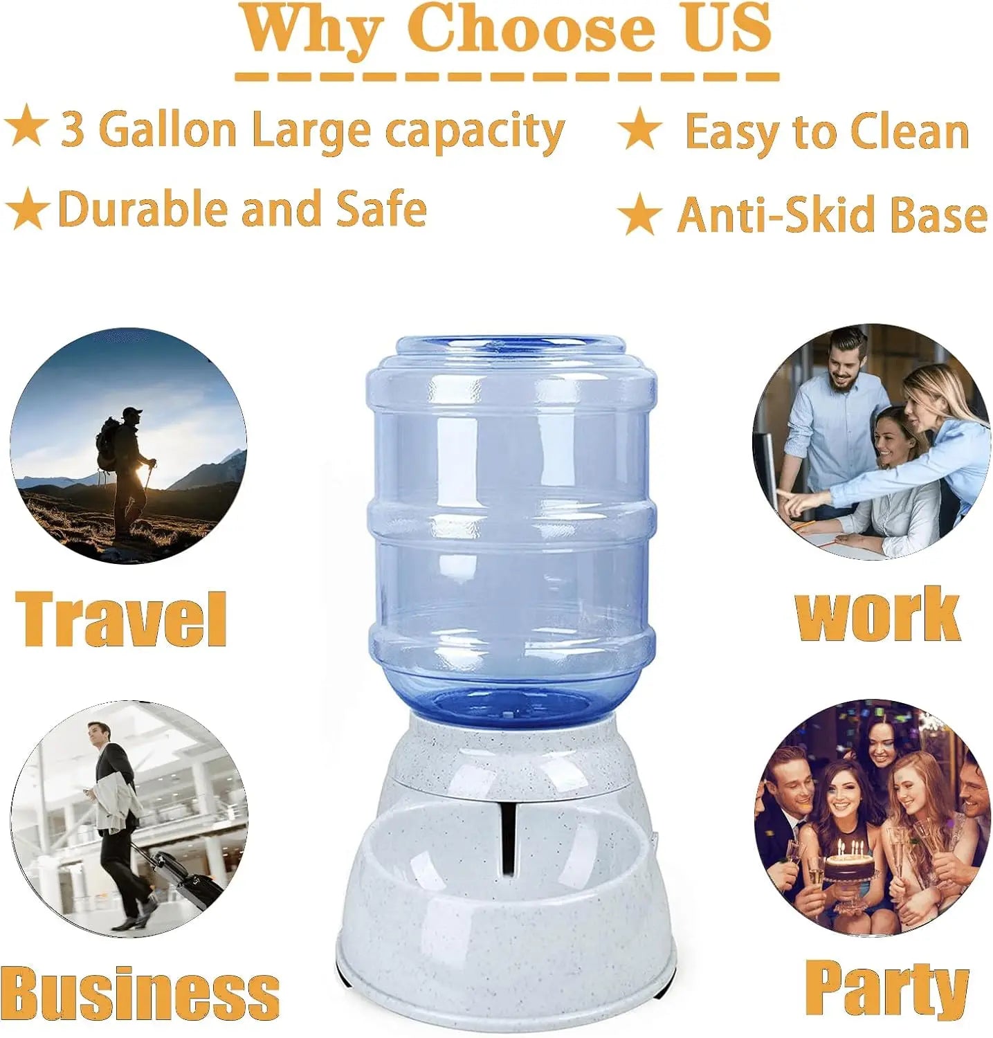 Automatic Dog Water Dispenser, 3 Gallon| 11L Gravity Automatic Pet Water Dispenser Station, Pet Waterer for Dogs and Cats