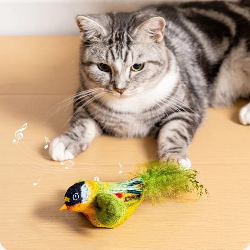 Indoor Interactive Birds Toy for Cat Chasing Teasing  Sounding Catnip Cat Teaser  Self-hilarity Wall Hanging Birds Cat