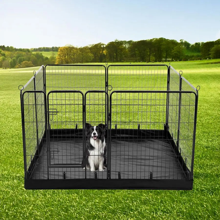 Rectangle Dog Playpen Bottom Pad Fits 8 Panels 32 Width Metal Dog Pen 64x64 Size 600D Oxford Cloth Waterproof Playpen Bottom Pad
