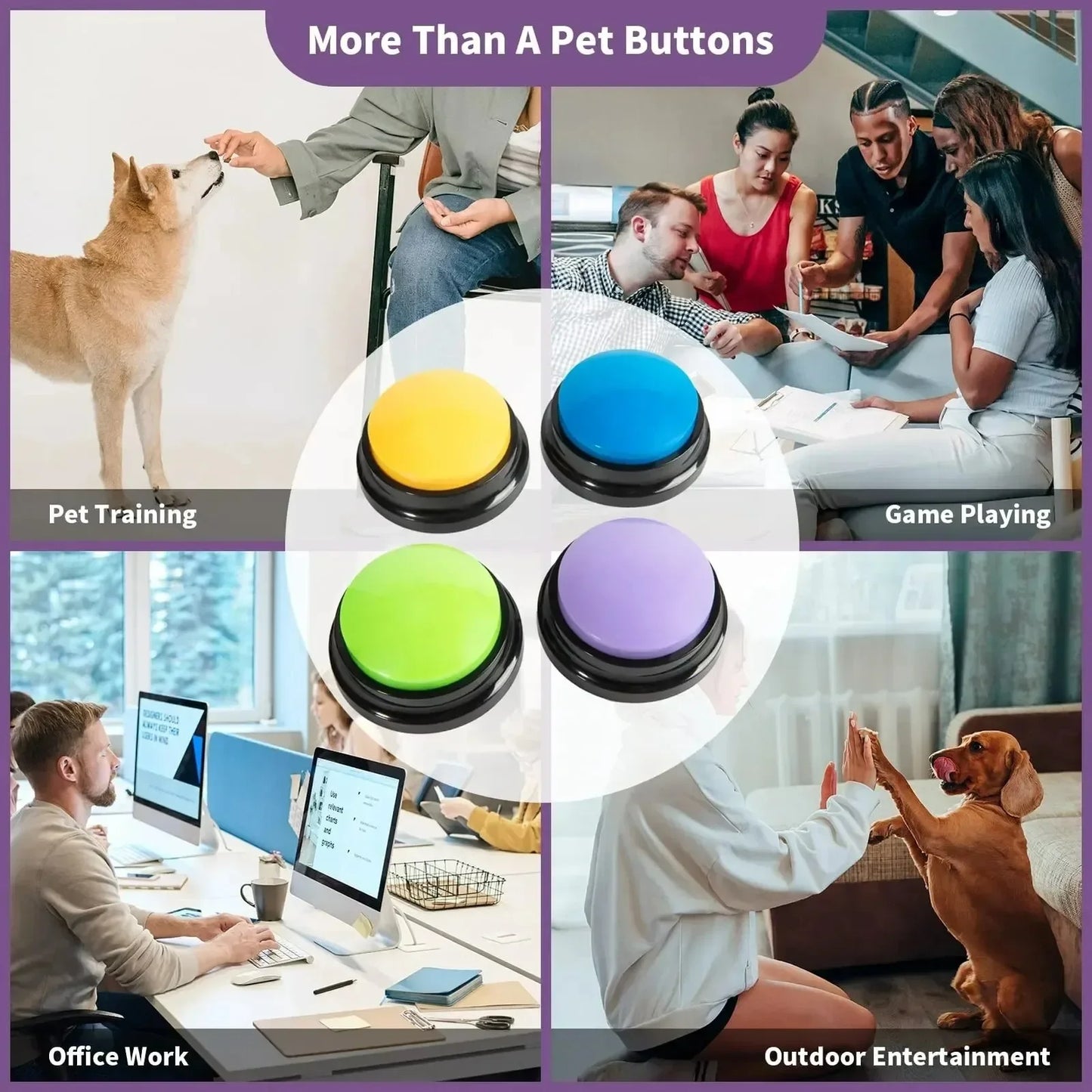 Dog Communication Buttons Voice Recording Button for Pet Training Buzzer  Record Playback Funny Gift for Talking Pet