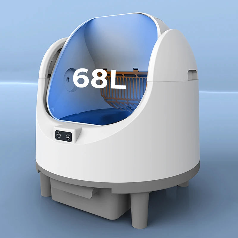 BOOTEELY Fully Automatic Cat Litter Box Oversized Anti-spatter Open Anti-odor Intelligent Electric Cleaning Cat Toilet