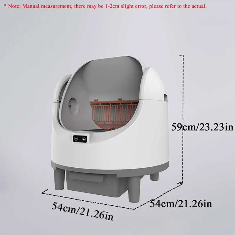 BOOTEELY Fully Automatic Cat Litter Box Oversized Anti-spatter Open Anti-odor Intelligent Electric Cleaning Cat Toilet