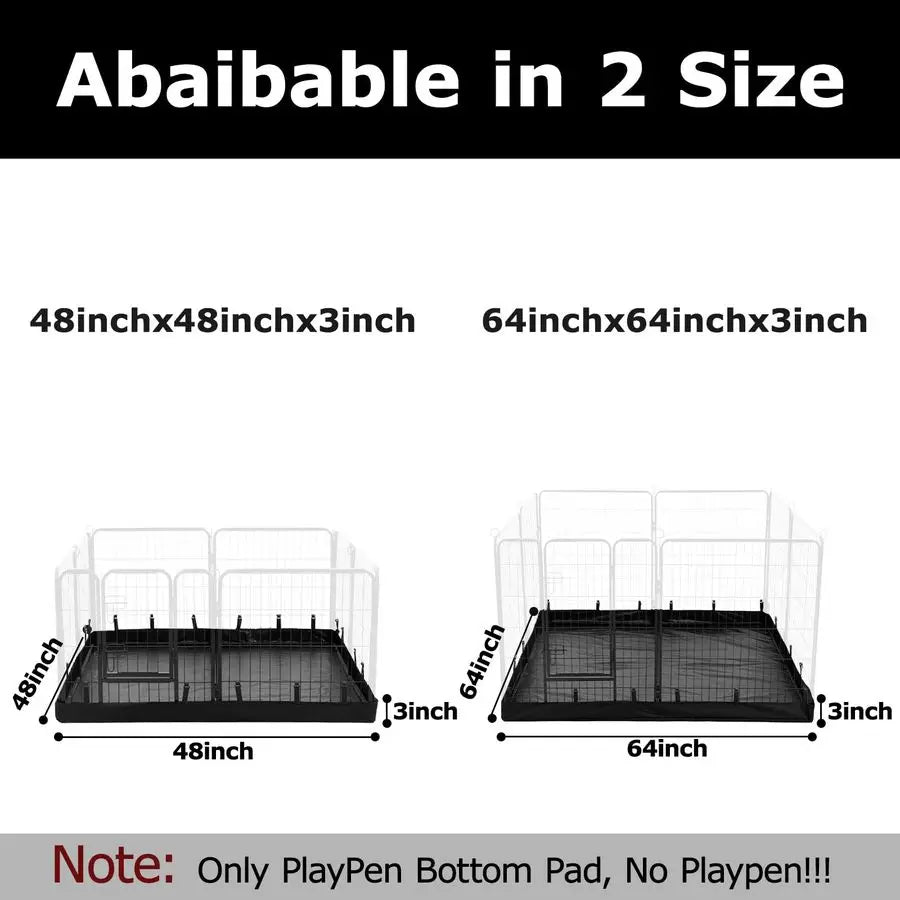 Rectangle Dog Playpen Bottom Pad Fits 8 Panels 32 Width Metal Dog Pen 64x64 Size 600D Oxford Cloth Waterproof Playpen Bottom Pad