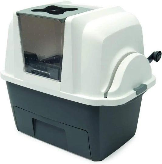 Automatic Sifting Cat Litter Box with Odor Control and Privacy Hood for All Cat Sizes