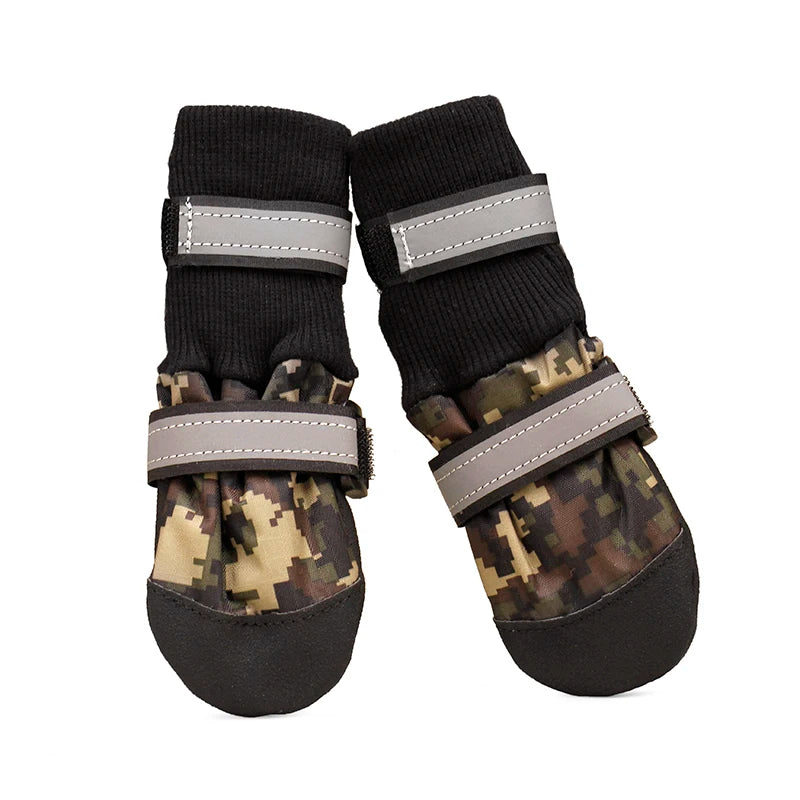 Waterproof Anti Slip Medium Big Dog High Shoes for Large Dogs Camouflage Reflective Pet Snow Boots Greyhound Bulldog Accessories