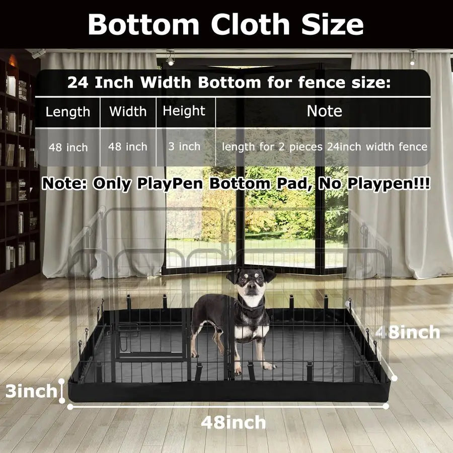 Rectangle Dog Playpen Bottom Pad Fits 8 Panels 32 Width Metal Dog Pen 64x64 Size 600D Oxford Cloth Waterproof Playpen Bottom Pad